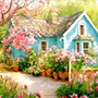 Blue Cottage Jigsaw Puzzle
